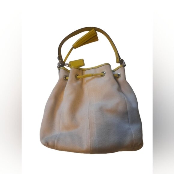 Coach Avery Canvas Drawstring Satchel Bag F28913 - Picture 2 of 15